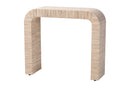 Abner Bohemian Woven Natural Grasscloth Console Table Baxton