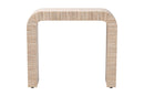 Abner Bohemian Woven Natural Grasscloth Console Table Baxton