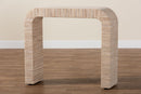Abner Bohemian Woven Natural Grasscloth Console Table Baxton