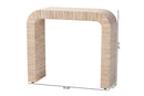 Abner Bohemian Woven Natural Grasscloth Console Table Baxton