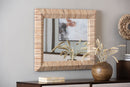 Andrew Bohemian Woven Natural Grasscloth Square Accent Mirror Baxton