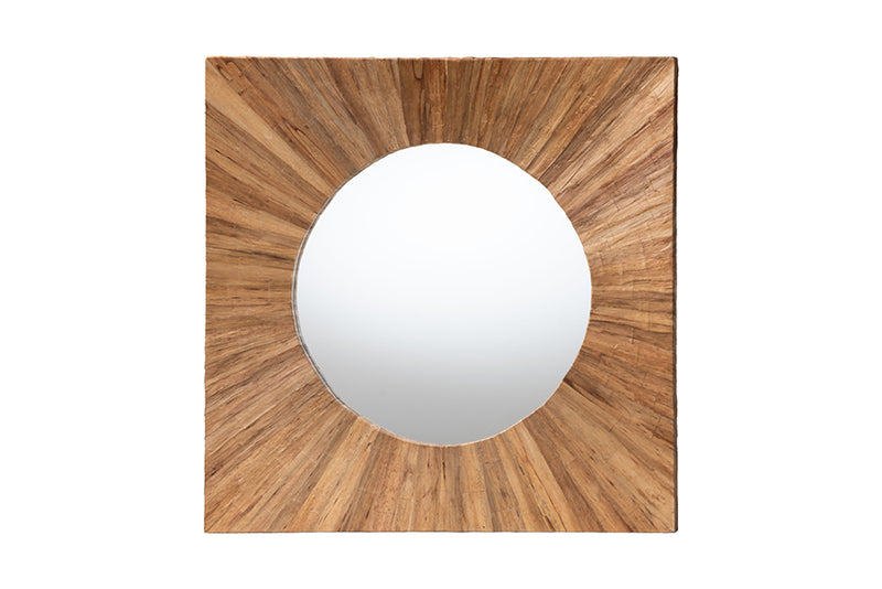 Nakita Bohemian Pealed Grasscloth Accent Mirror