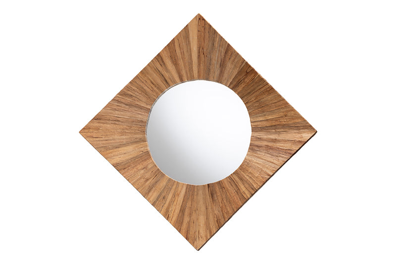 Nakita Bohemian Pealed Grasscloth Accent Mirror