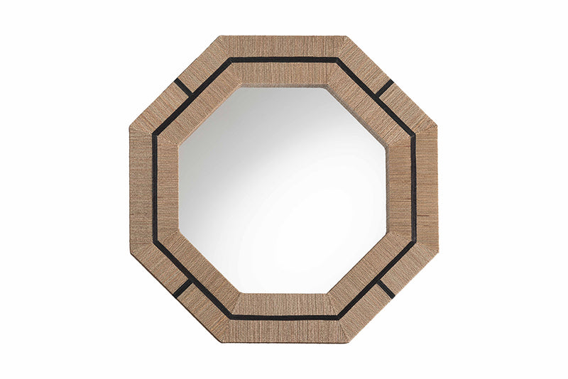 Nafaro Bohemian Woven Grasscloth Octagon Accent Mirror