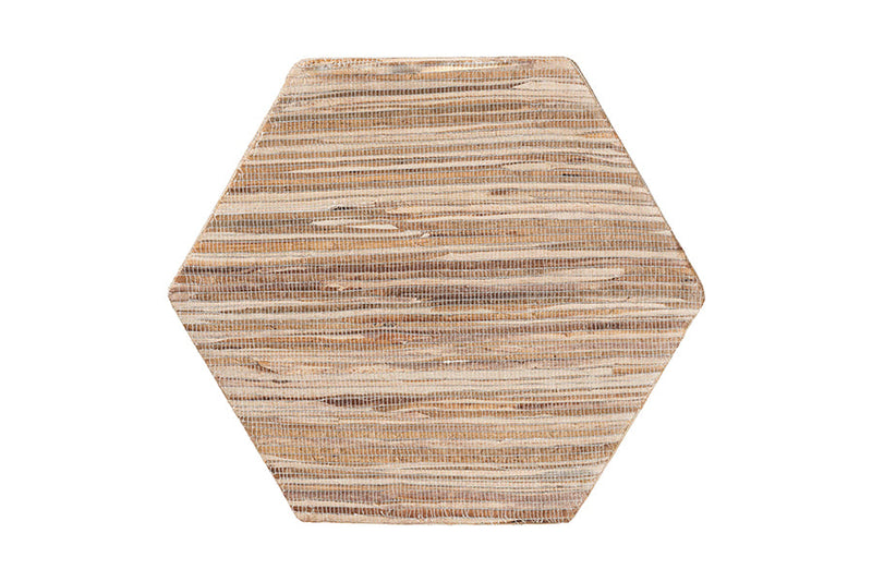 Fabian Bohemian Woven Grasscloth Hourglass End Table Baxton