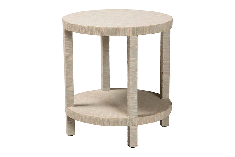 Milano Bohemian Woven Grasscloth End Table