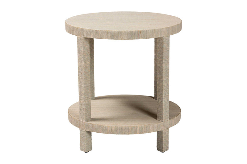 Milano Bohemian Woven Grasscloth End Table Baxton
