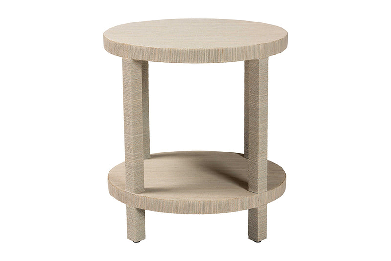 Milano Bohemian Woven Grasscloth End Table