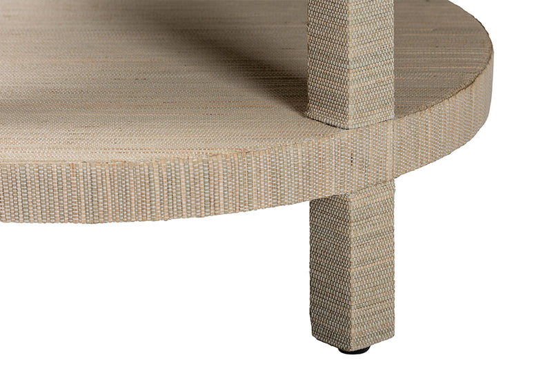 Milano Bohemian Woven Grasscloth End Table