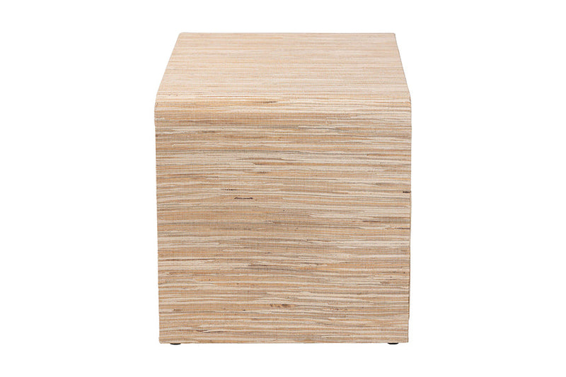 Dannon Bohemian Woven Grasscloth 1-Drawer Nightstand Baxton