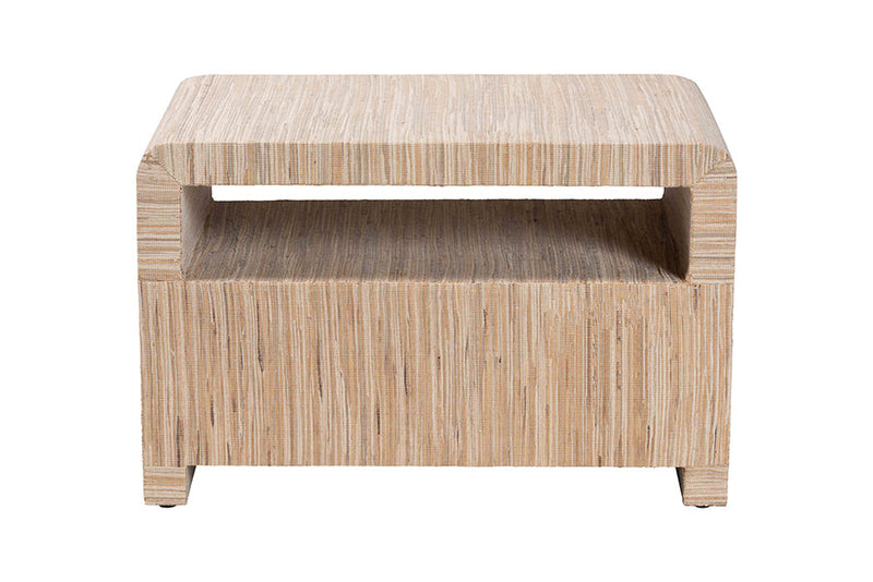 Dannon Bohemian Woven Grasscloth 1-Drawer Nightstand Baxton