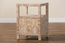 Saxton Bohemian Woven Grasscloth 2-Drawer Nightstand Baxton