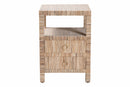 Saxton Bohemian Woven Grasscloth 2-Drawer Nightstand Baxton