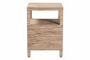 Saxton Bohemian Woven Grasscloth 2-Drawer Nightstand Baxton