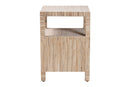 Saxton Bohemian Woven Grasscloth 2-Drawer Nightstand Baxton