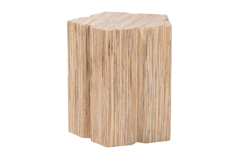 Wakana Bohemian Woven Grasscloth End Table Baxton