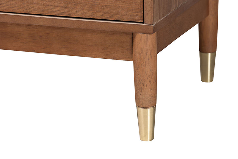 Monica Ash Walnut Wood 6-Drawer Dresser Baxton