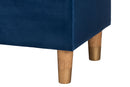 Raziel Modern Navy Blue Velvet Fabric Storage Ottoman Baxton