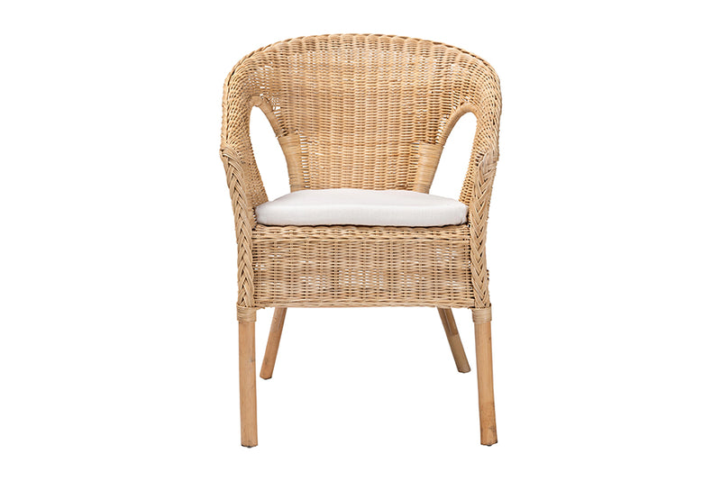 Agnes Modern Bohemian Natural Rattan Dining Chair