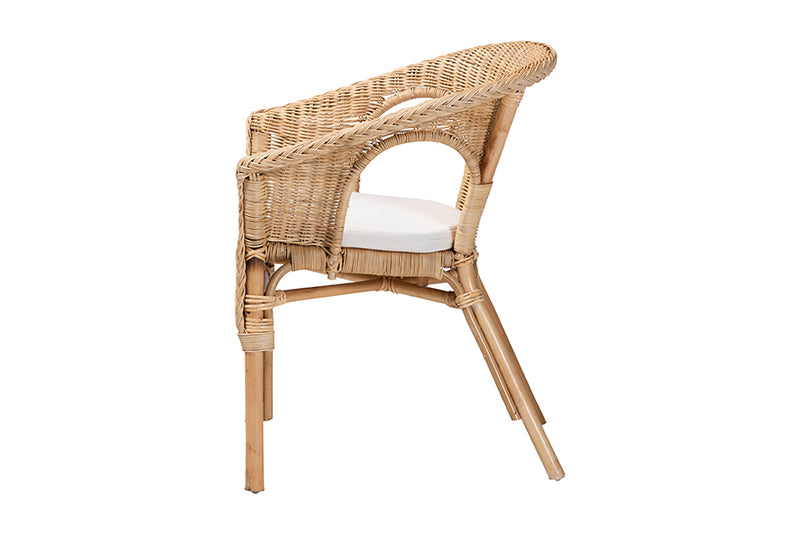 Agnes Modern Bohemian Natural Rattan Dining Chair