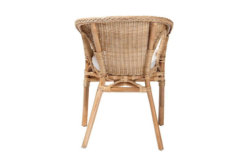 Agnes Modern Bohemian Natural Rattan Dining Chair