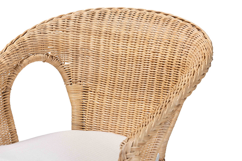 Agnes Modern Bohemian Natural Rattan Dining Chair