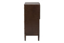 Verene Beige Fabric and Wenge Brown Wood 4-Drawer Chest Baxton