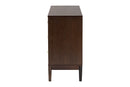 Verene Beige Fabric and Wenge Brown Wood 6-Drawer Dresser Baxton