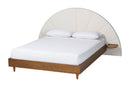 Braith Japandi Cream Boucle and Walnut Brown Wood King Bed Baxton
