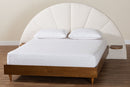 Braith Japandi Cream Boucle and Walnut Brown Wood King Bed Baxton