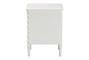 Sophia Classic White Wood 2-Drawer End Table w/Spindle Legs Baxton