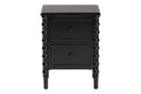Sophia Classic Black Wood 2-Drawer End Table w/Spindle Legs Baxton