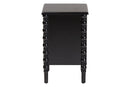 Sophia Classic Black Wood 2-Drawer End Table w/Spindle Legs Baxton