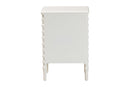 Sophia Classic White Wood 3-Drawer End Table w/Spindle Legs Baxton