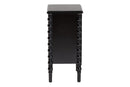 Sophia Classic Black Wood 3-Drawer End Table w/Spindle Legs Baxton