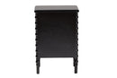 Sophia Classic Black Wood 3-Drawer End Table w/Spindle Legs Baxton