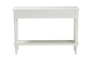 Sophia Classic White Wood 2-Drawer Console Table w/Spindle Legs Baxton