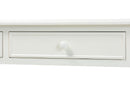 Sophia Classic White Wood 2-Drawer Console Table w/Spindle Legs Baxton