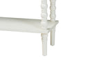 Sophia Classic White Wood 2-Drawer Console Table w/Spindle Legs Baxton