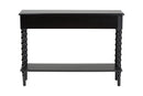 Sophia Classic Black Wood 2-Drawer Console Table w/Spindle Legs Baxton