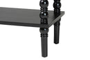 Sophia Classic Black Wood 2-Drawer Console Table w/Spindle Legs Baxton