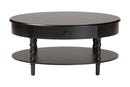 Sophia Classic Black Wood 1-Drawer Coffee Table w/Spindle Legs Baxton