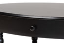 Sophia Classic Black Wood 1-Drawer Coffee Table w/Spindle Legs Baxton