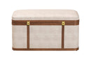 Benjamin Beige Faux Shagreen Storage Trunk Baxton