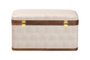 Benjamin Beige Faux Shagreen Storage Trunk Baxton