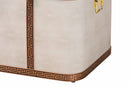 Benjamin Beige Faux Shagreen Storage Trunk Baxton