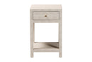 Cardinal Modern Beige Faux Shagreen 1-Drawer End Table Baxton