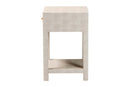 Cardinal Modern Beige Faux Shagreen 1-Drawer End Table Baxton