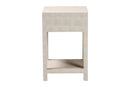 Cardinal Modern Beige Faux Shagreen 1-Drawer End Table Baxton