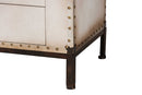 Vera Weathered White Canvas 4-Drawer Storage Bench Baxton